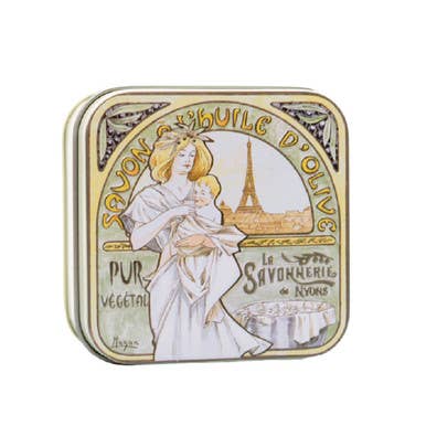 "Mucha 3" Almond Soap Tin - La Savonnerie de Nyons (3.5oz / 100g)