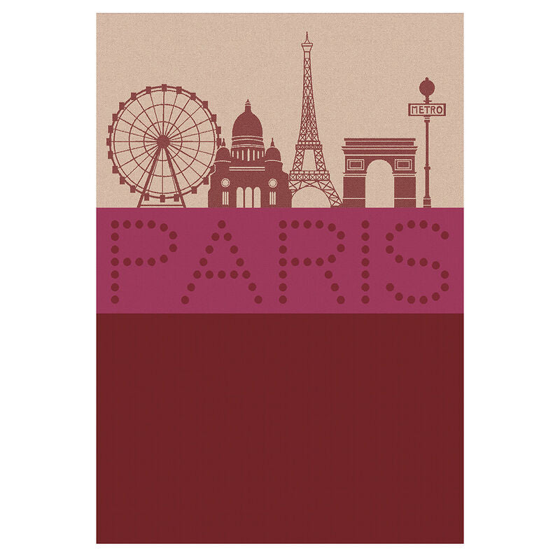 Tea Towel Paris Lumiere (Red) - Le Jacquard Français (28in x 20in)
