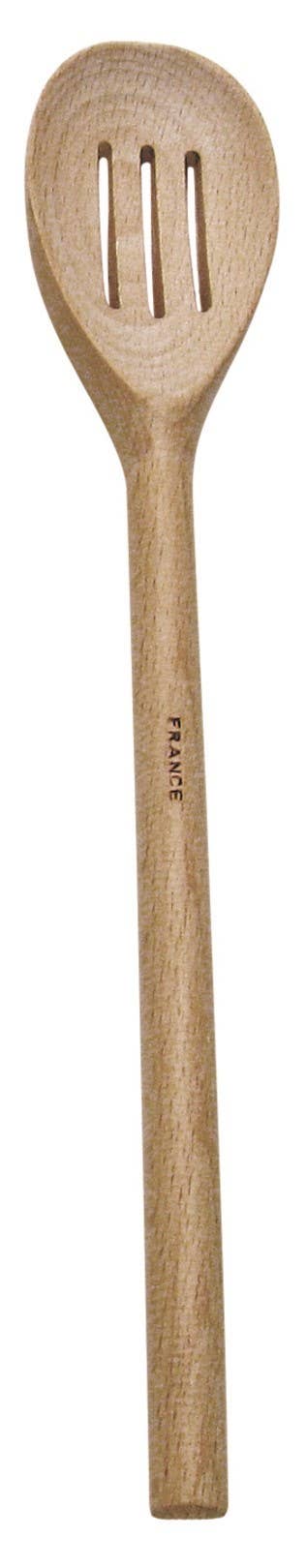 French 14-inch Wooden Spoon, Slotted (14in / 35cm)
