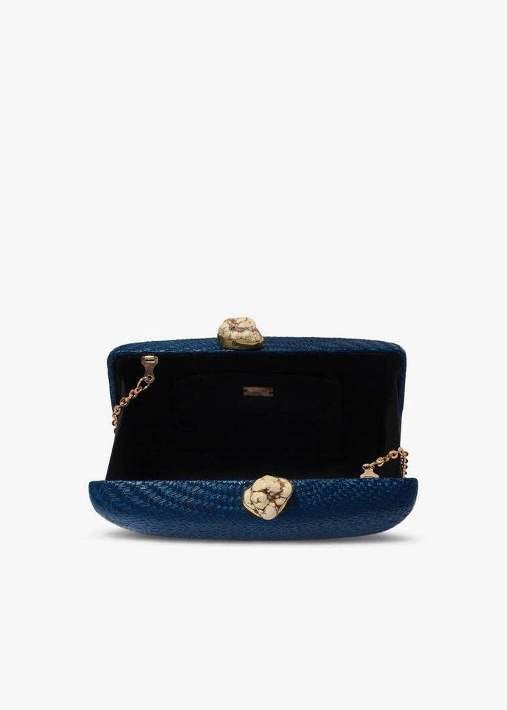 Jen White Stones Clutch, Navy - Kayu