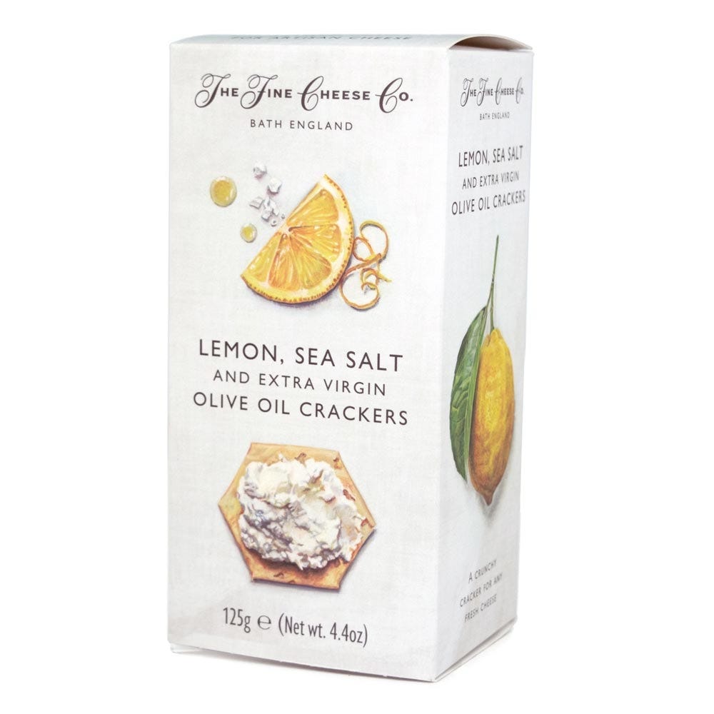 Lemon Sea Salt Crackers - The Fine Cheese Co. (4.4oz / 125g)