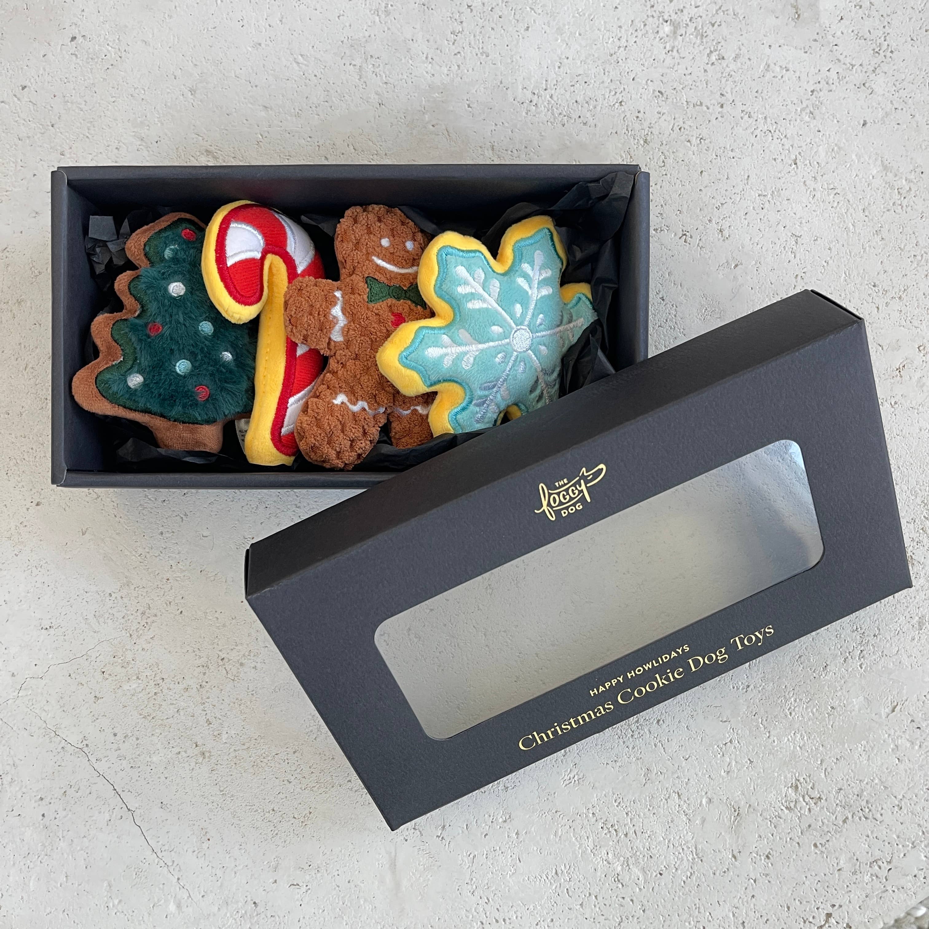 Christmas Cookie Dog Toys (Boxed Set of 4) - The Foggy Dog (4in)