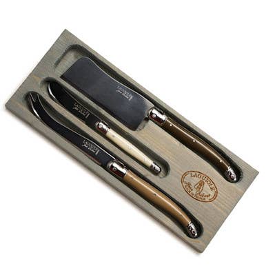 Cheese Knife Set, Linen (3-Piece) - Jean Dubost Laguiole