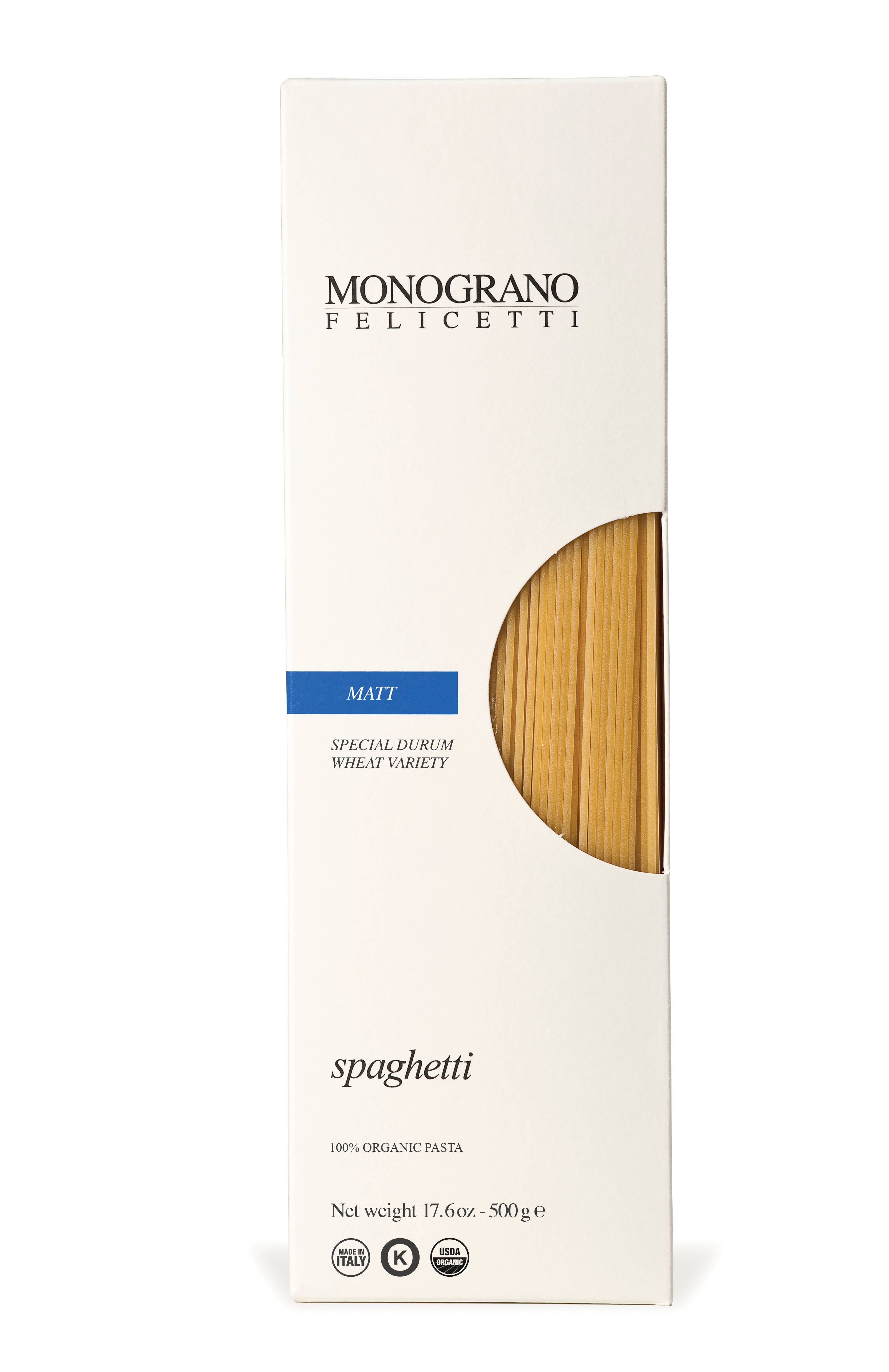 Spaghetti Organic Pasta, Matt Variety - Monograno Felicetti (1.1lbs / 500g)