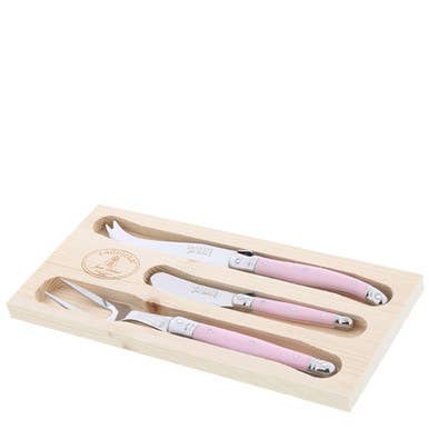 Cheese Knife Set, Pink (3-piece) - Jean Dubost Laguiole