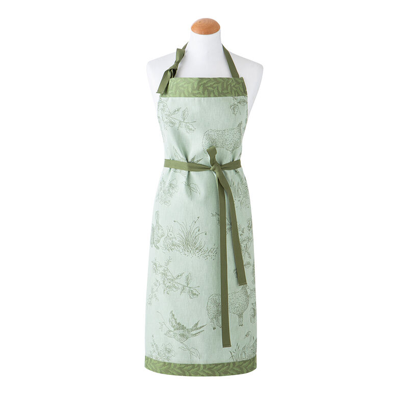 Apron Joséphine, Green - Le Jacquard Français (35in x 38in)