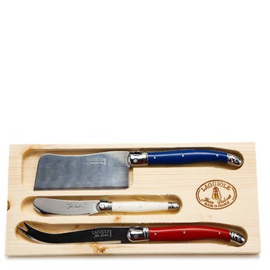 Cheese Knife Set, Paris Tricolore (3-piece) - Jean Dubost Laguiole