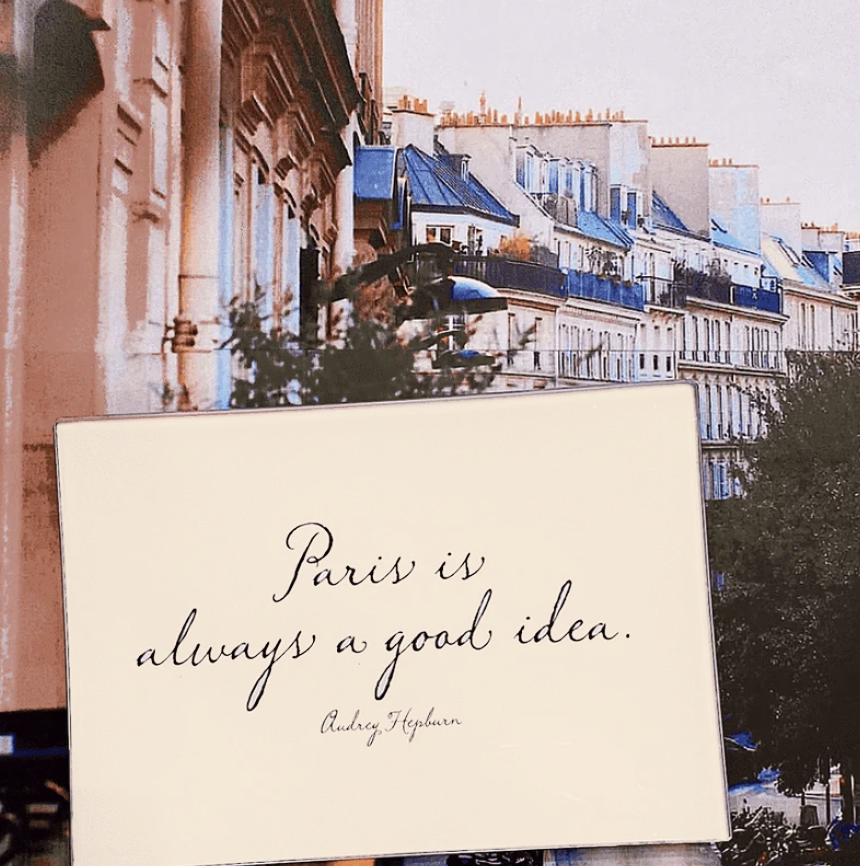 Paris Is Always A Good Idea Decoupage Glass Tray (4in x 6in)