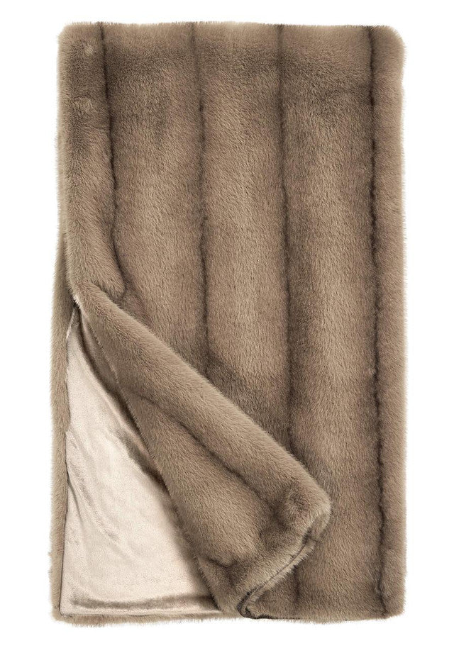 Signature Series Vintage Mink Faux Fur Throw (60in x 72in)