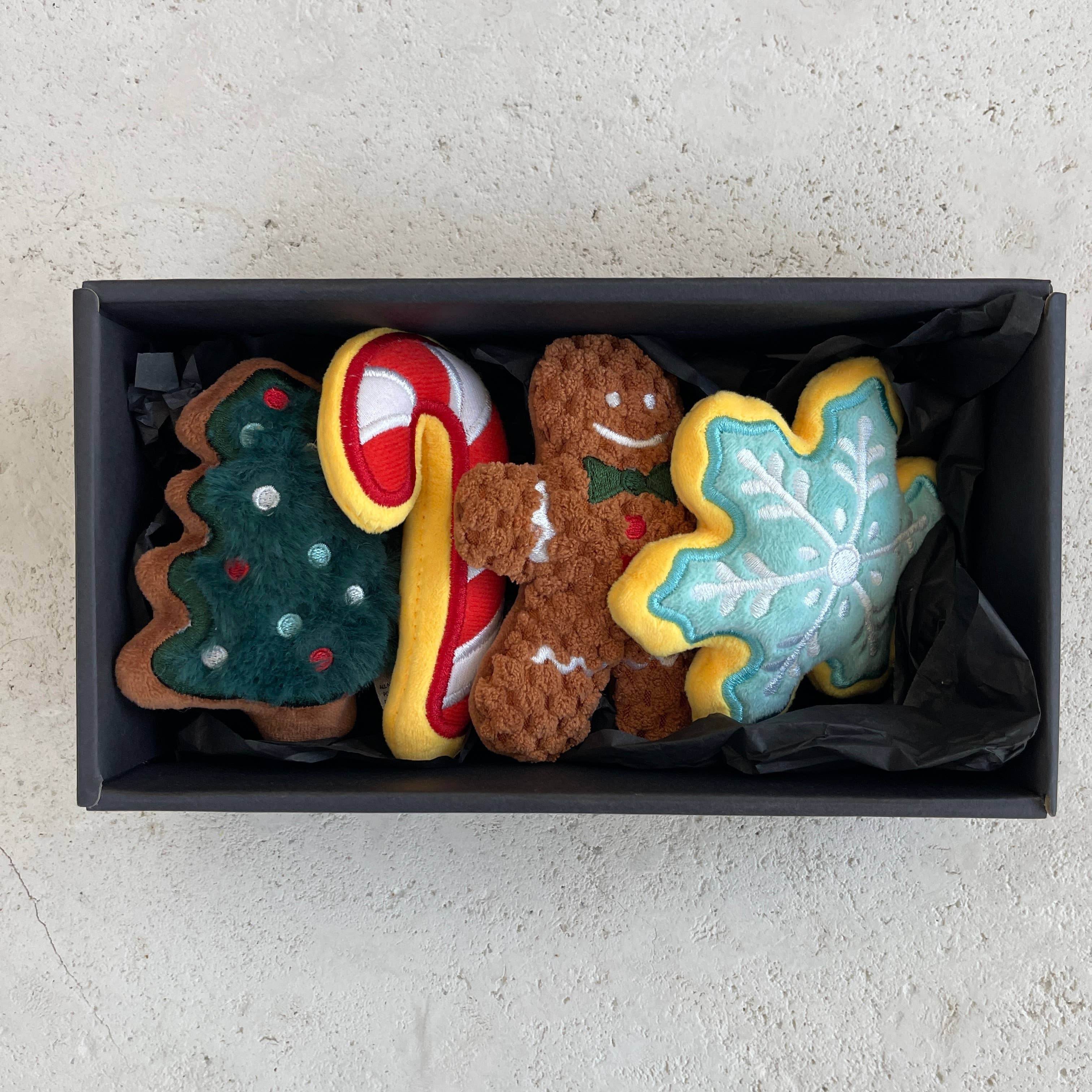 Christmas Cookie Dog Toys (Boxed Set of 4) - The Foggy Dog (4in)