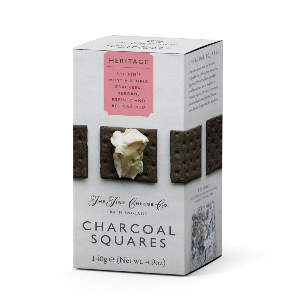 Heritage Charcoal Squares - The Fine Cheese Co. (4.9oz / 140g)