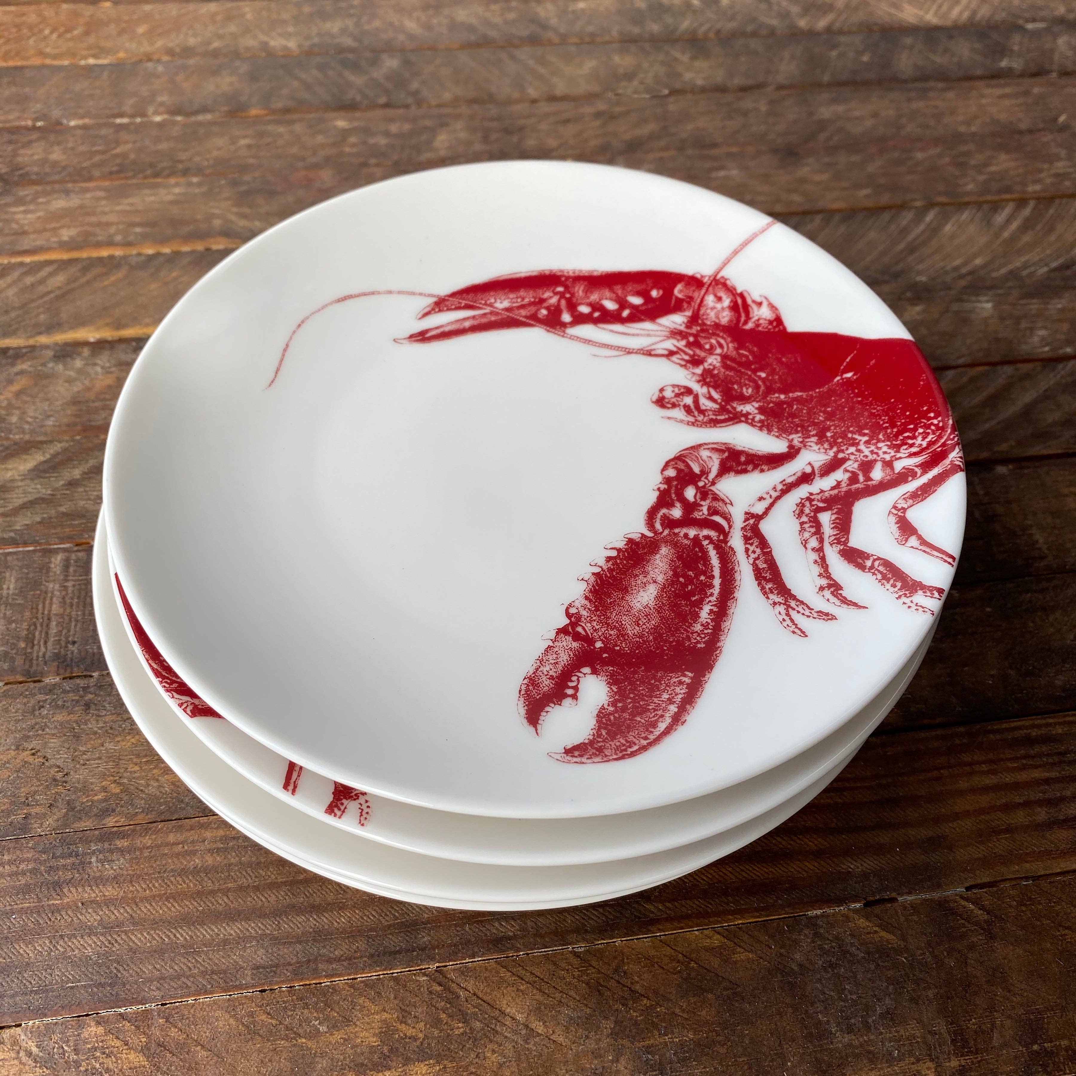 Red Lobster Canapé Plates (Set of 4, Boxed) - Caskata (6.25in)