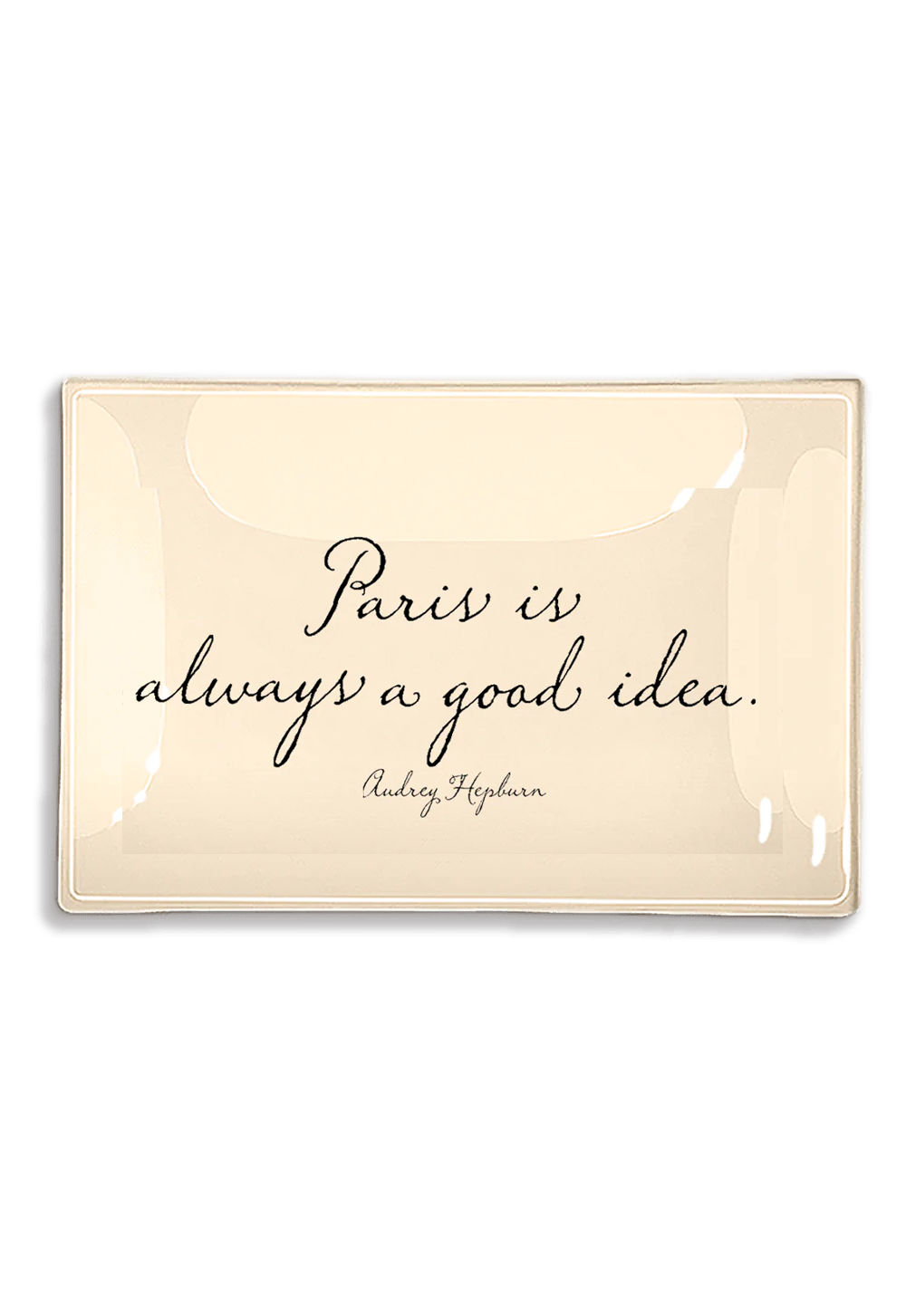 Paris Is Always A Good Idea Decoupage Glass Tray (4in x 6in)