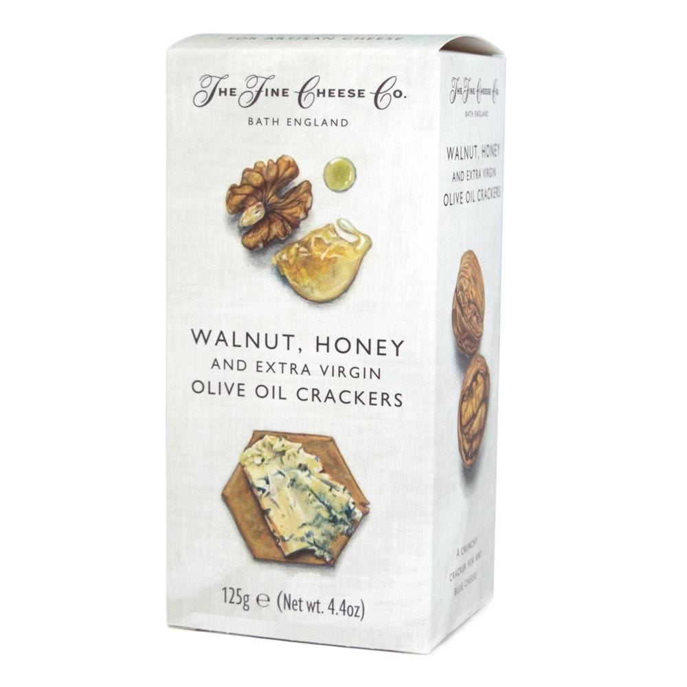 Walnut, Honey Olive Oil Crackers - The Fine Cheese Co. (4.4oz / 125g)
