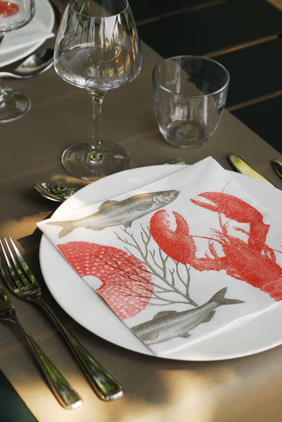 Cocktail Napkin, Lobster - Françoise Paviot
