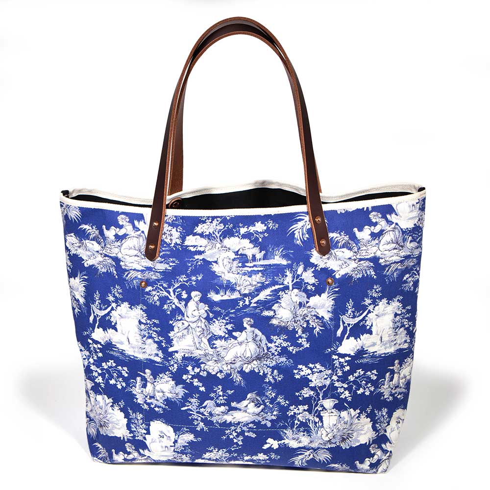 Sapphire Toile All-Day Tote - General Knot & Co.