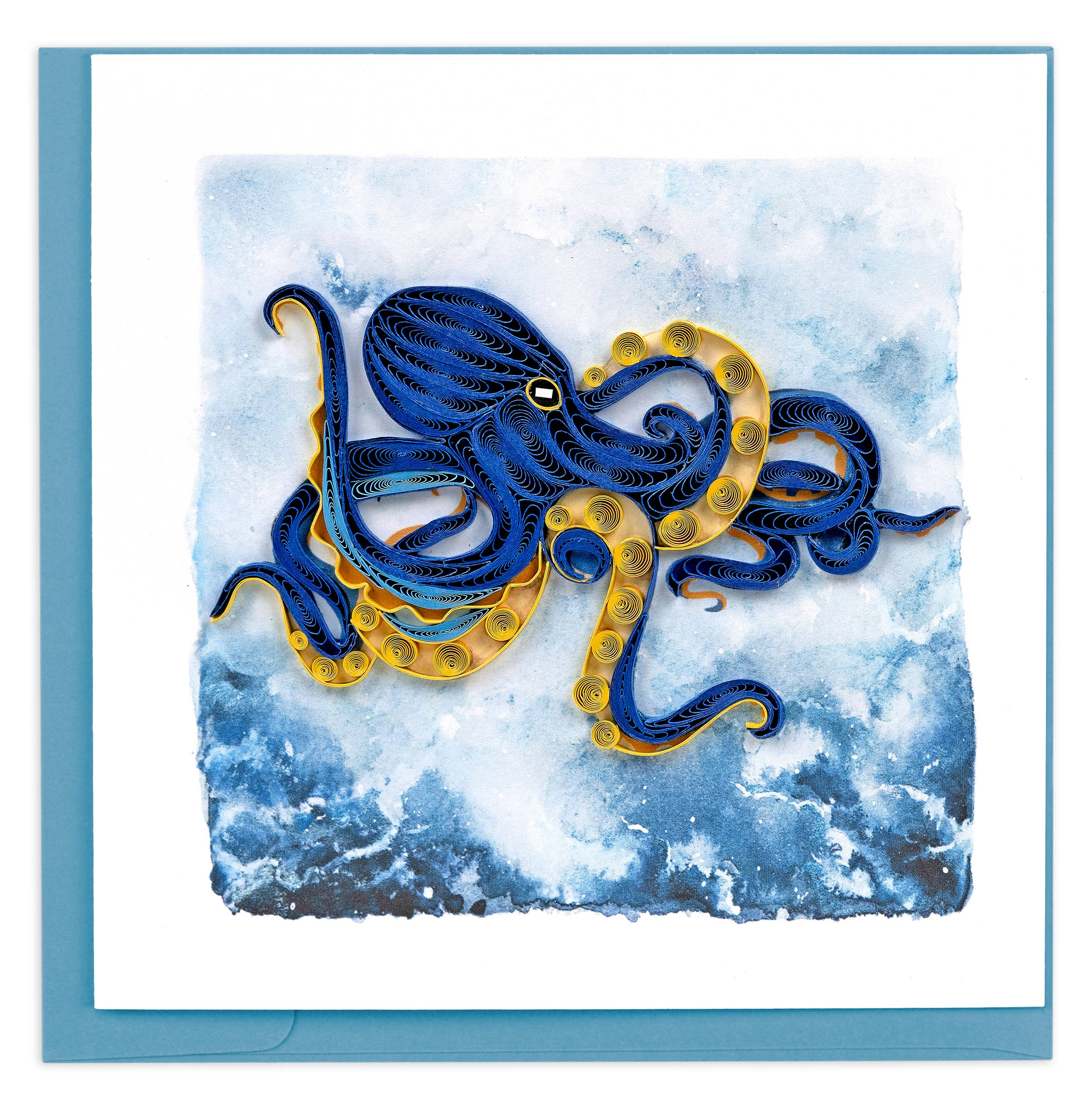 Card, Deep Sea Octopus - Quilling Card (6in sq, with envelope)