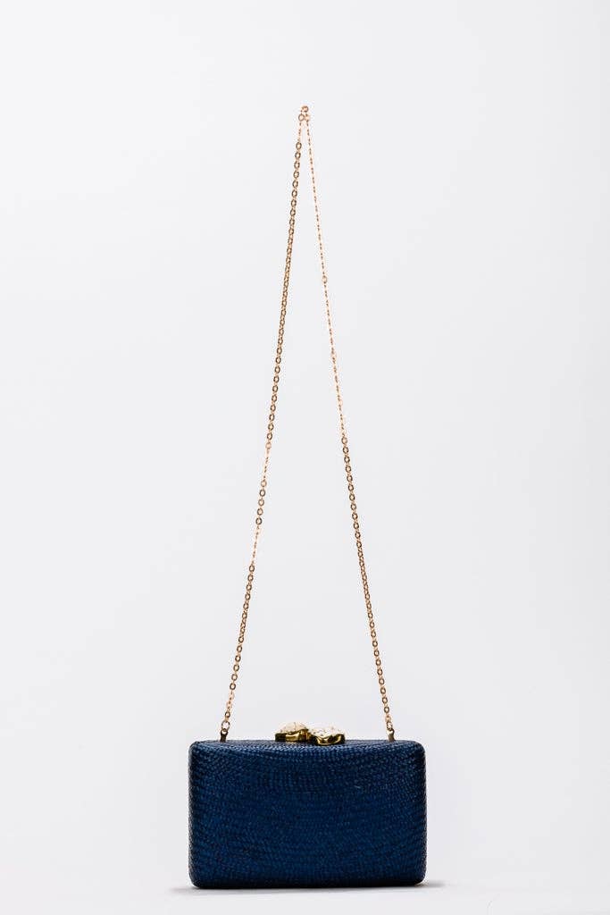Jen White Stones Clutch, Navy - Kayu
