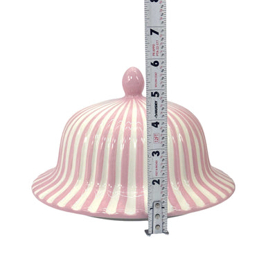Pink & White Candy Cane Striped Ceramic Vase 18in