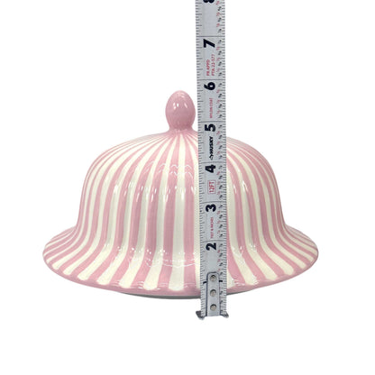 Pink & White Candy Cane Striped Ceramic Vase 18in