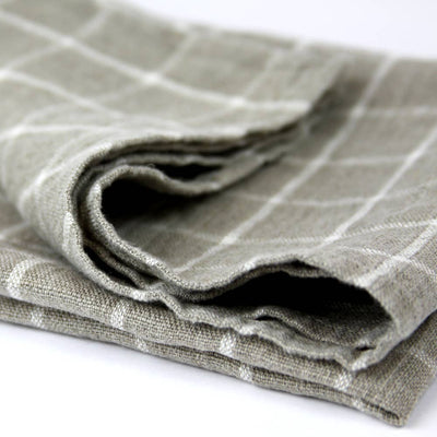 Natural Striped Linen Hand Towel, Stonewashed