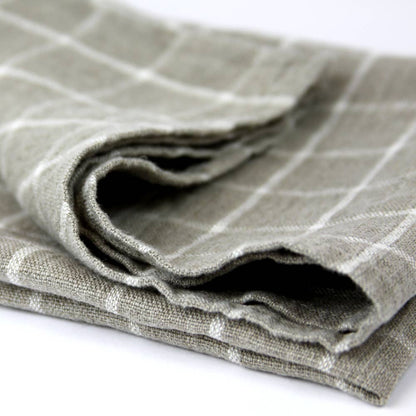 Natural Striped Linen Hand Towel, Stonewashed