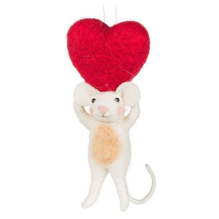 Mouse with Big Red Heart