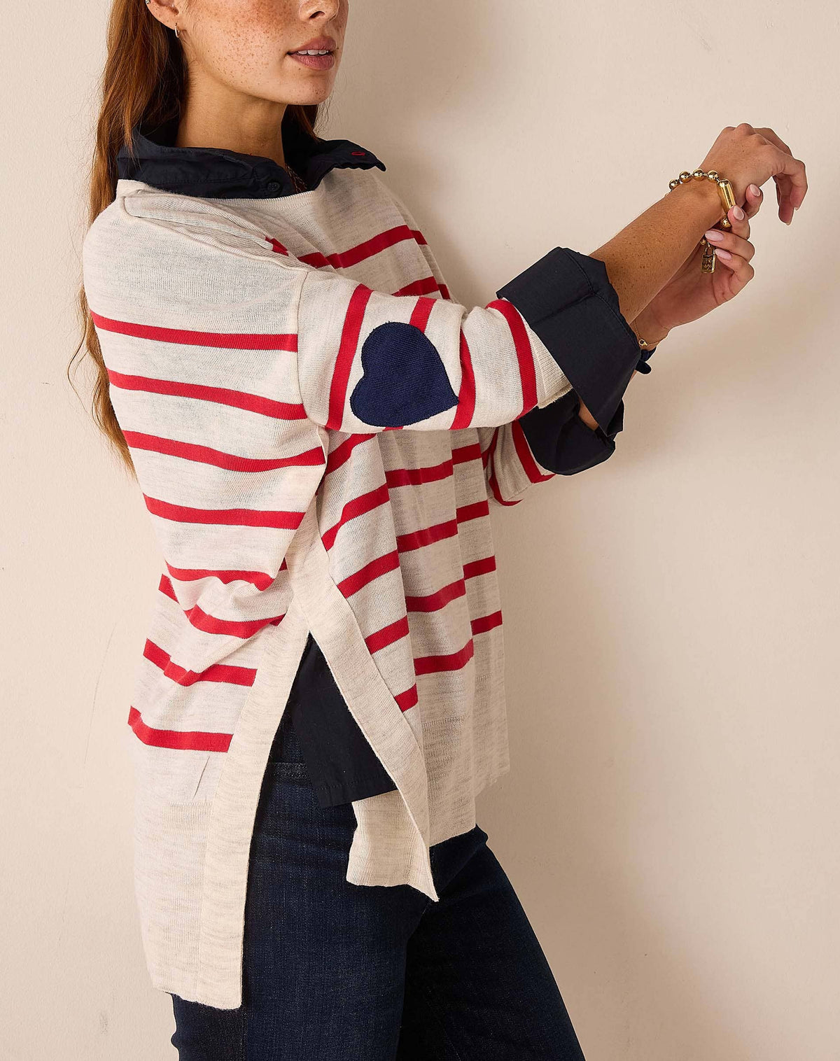 Amour Sweater, Chocolate & Icing Blue (One Size)