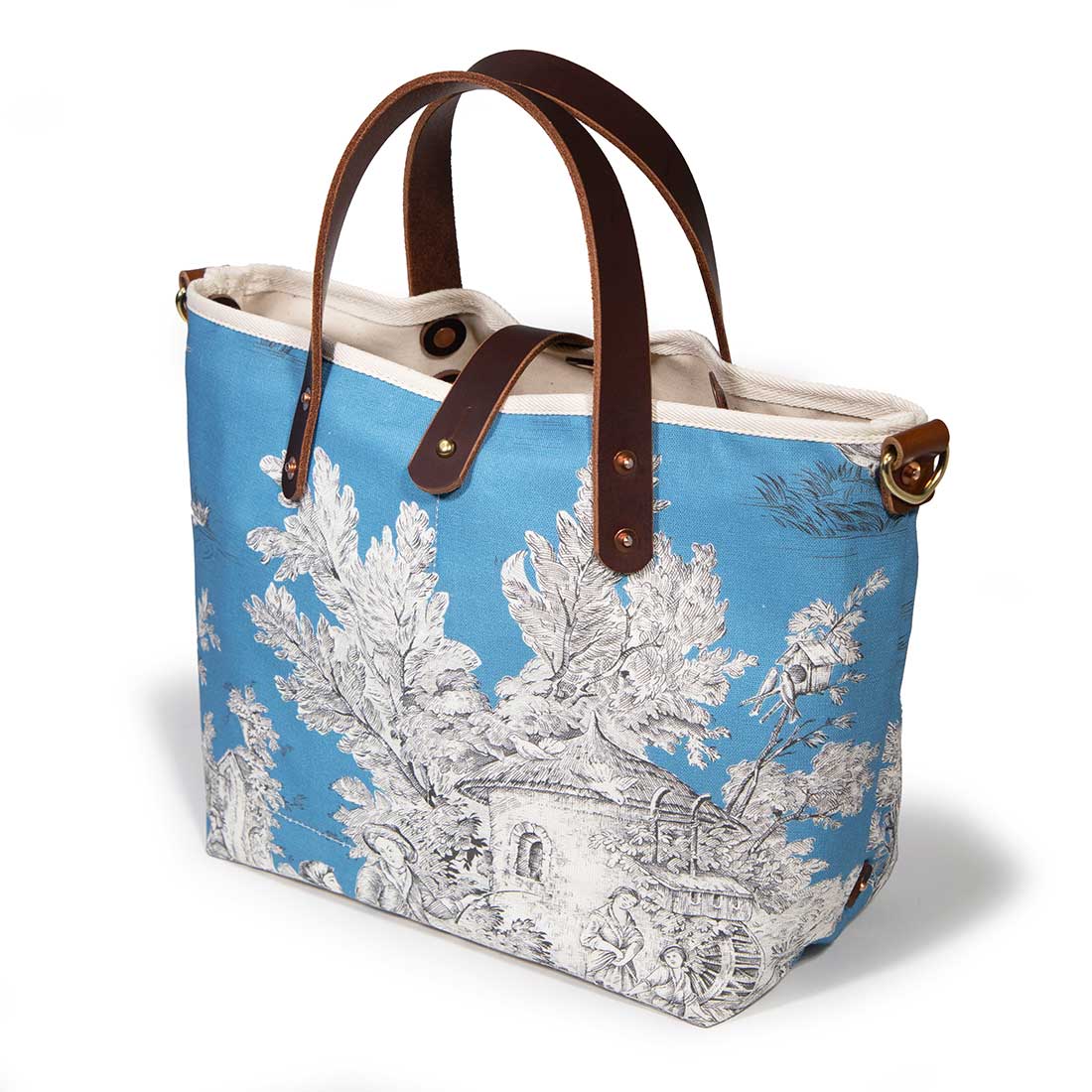 Vintage Cerulean Toile Mini Tote - General Knot & Co.