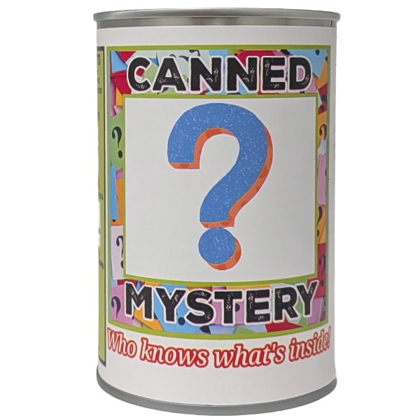 Canned Mystery | Unknown Random Plush w/Jokes | Fun Surprise: Foil Lid