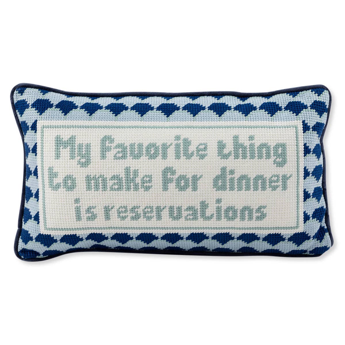 Pillow, 'Make for dinner...' Needlepoint - Furbish Studio