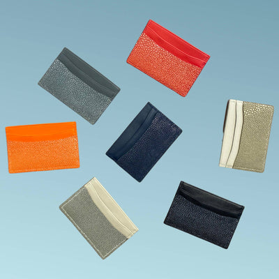 Sophie Card Sleeve, Shagreen & Napa Leather - Vivo