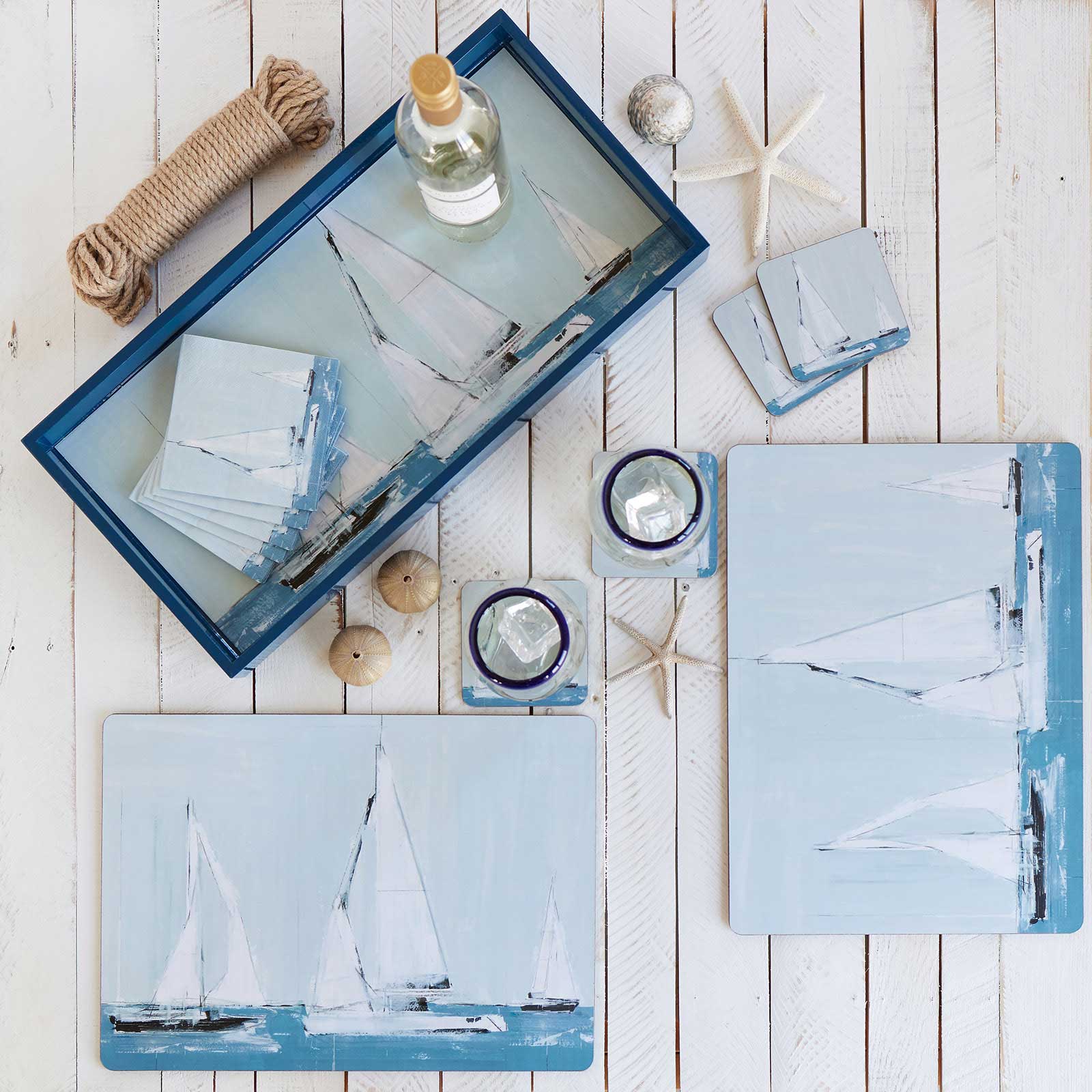 Cocktail Napkins, Sail Away (5in sq / 20-count)
