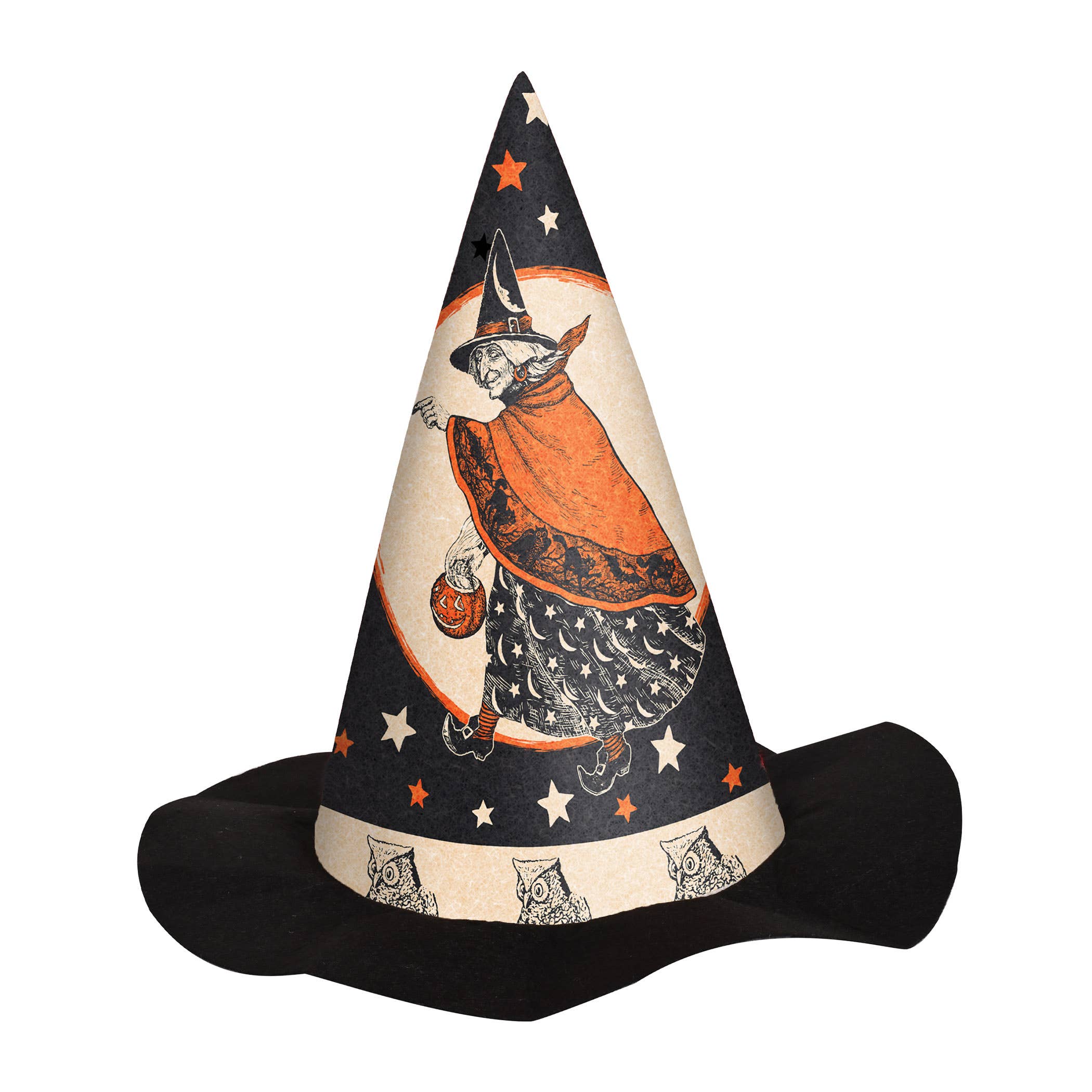 Vintage Halloween Felt Witch Hat (One Size)