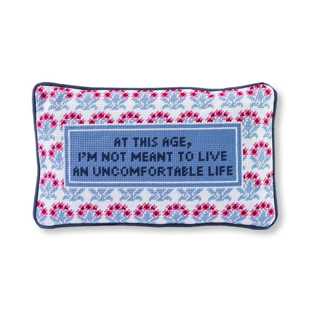 Pillow, 'At this age...' Needlepoint - Furbish Studio (9in x 15in)