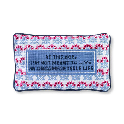 Pillow, 'At this age...' Needlepoint - Furbish Studio (9in x 15in)
