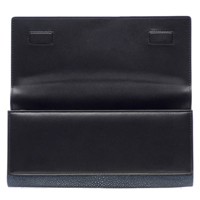 Cleo Shagreen Clutch, Coffee