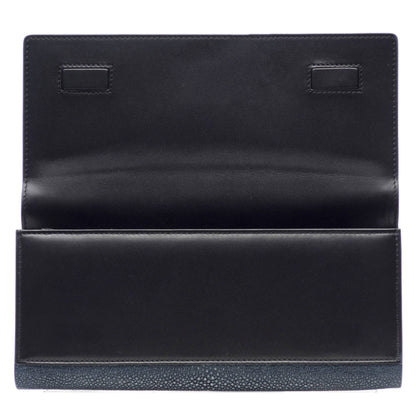Cleo Shagreen Clutch, Coffee