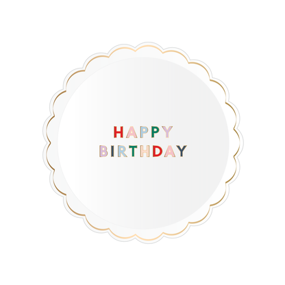 Blanc White Signature Happy Birthday Small Plate
