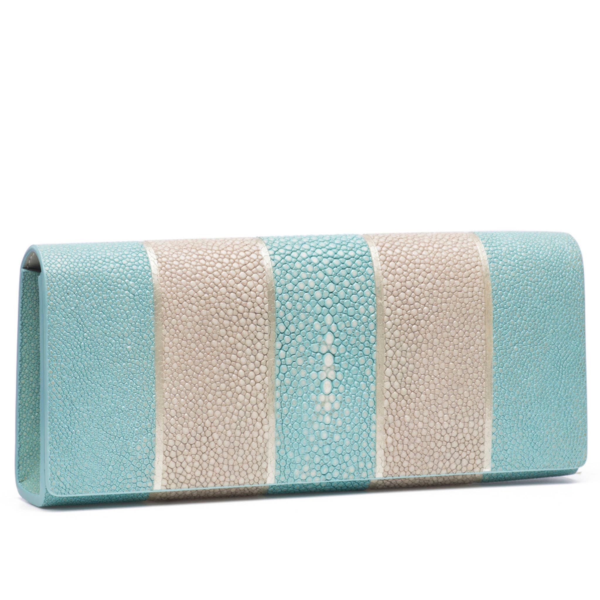 Cleo Shagreen Clutch, Coffee