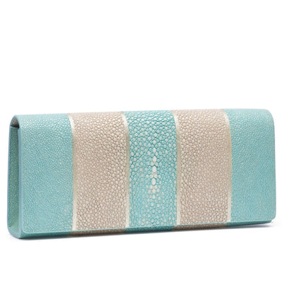 Cleo Shagreen Clutch, Coffee