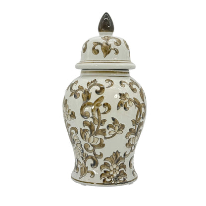 Dark Blue & White Chinoiserie Ginger Jar, 14in