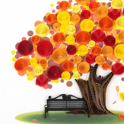 Card, Autumn Tree - Quilling Card (6in sq, with envelope)