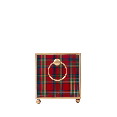 Cachepot, Tartan Plaid Enameled Rectangular Planter - Jaye's Studio (6in x 12in)