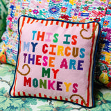 Pillow, 'My Circus' Needlepoint - Furbish Studio