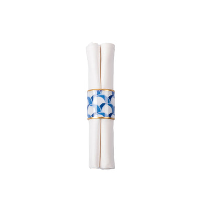 Scales Enameled Napkin Ring, Blue (Set of 4)