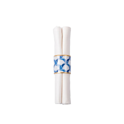 Scales Enameled Napkin Ring, Blue (Set of 4)
