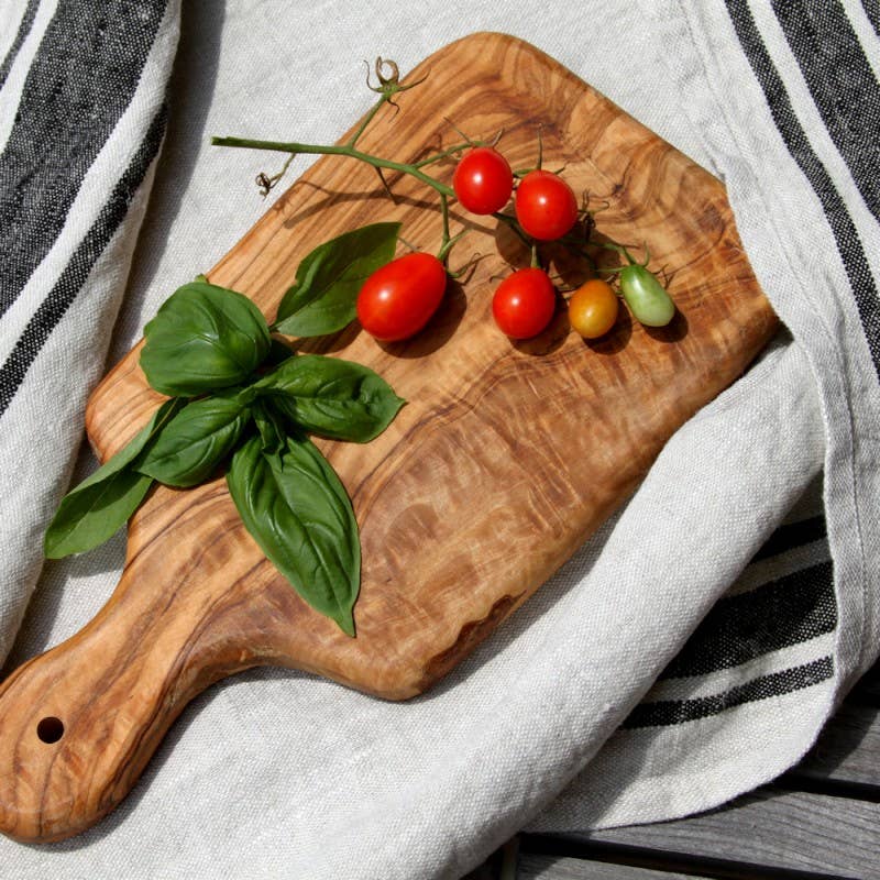 Grey & Black Striped Linen Hand Towel, Stonewashed