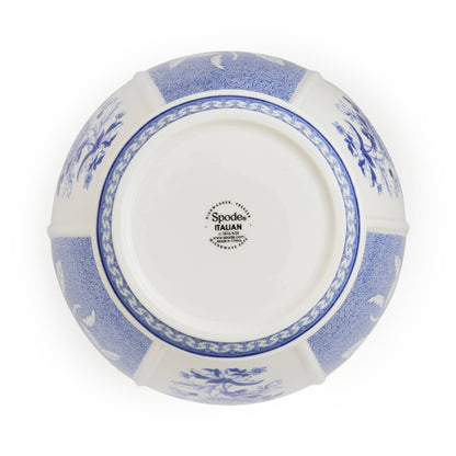 Blue Italian Vase, British Flowers - Spode (10in)