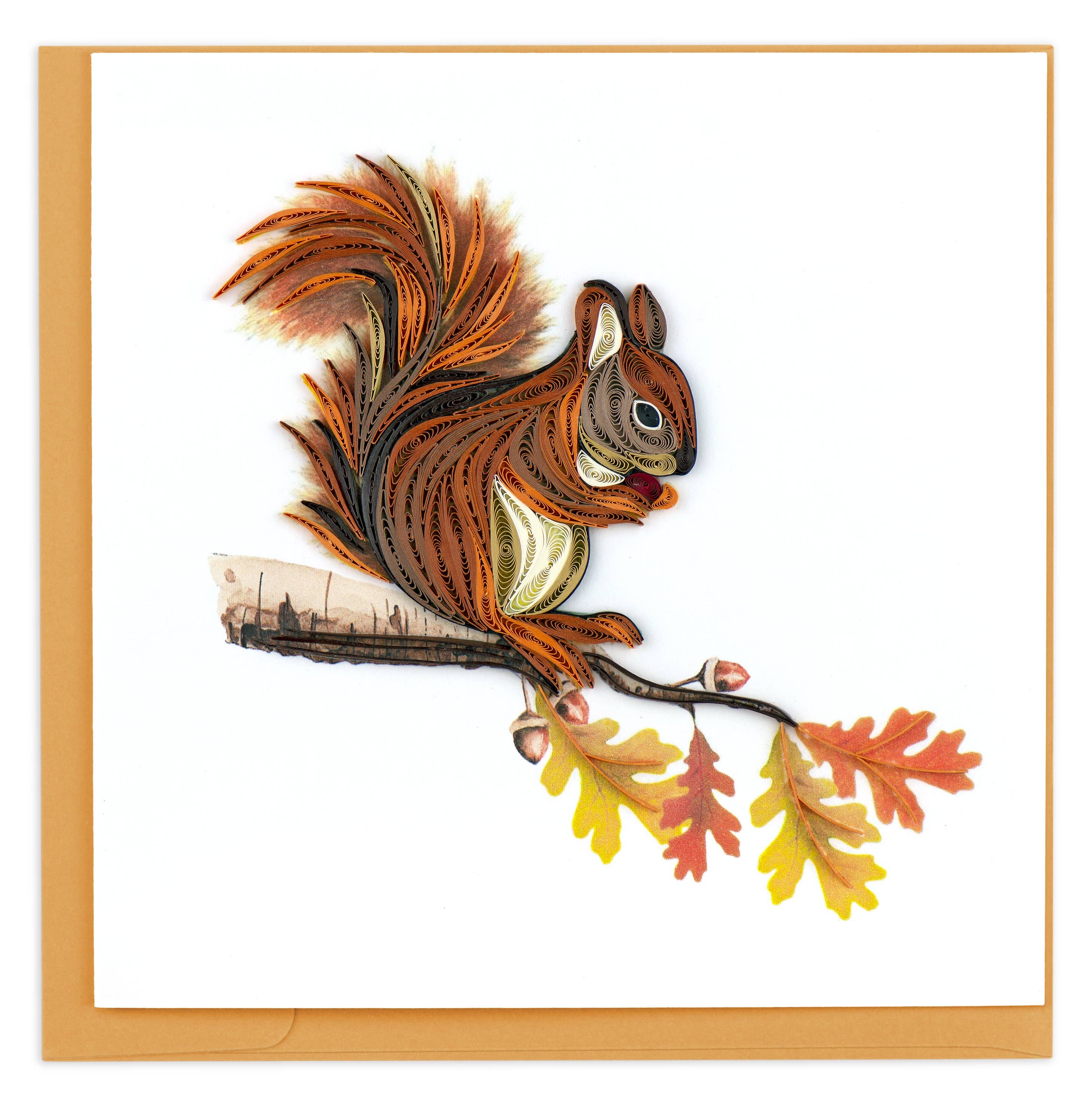 Card, Squirrel - Quilling Card (6in sq, with envelope)
